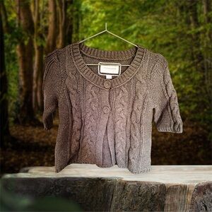 American Eagle Outfitters Olive Green Cable Knit Cardigan Vintage Size M